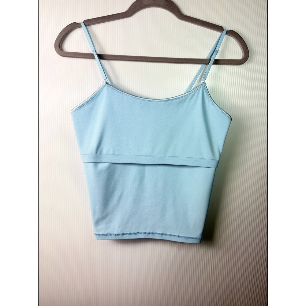 Ambiance Womens Sky Blue Small Cami Tank Top Built In Shelf Bra Adjustable Strap - Picture 4 of 6